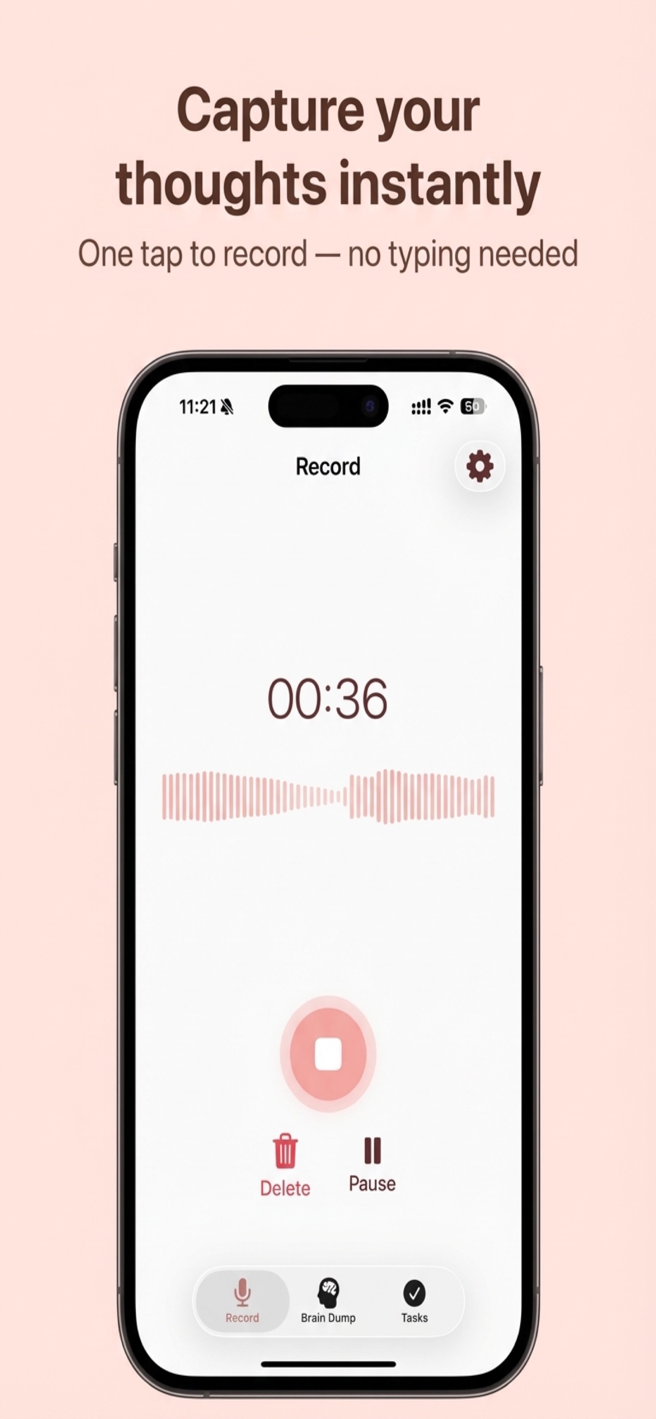 Recording a brain dump in Brain Dumpi